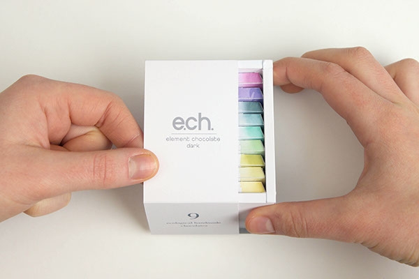 彩色之光， 生態手工巧克力食品包裝設計工程。