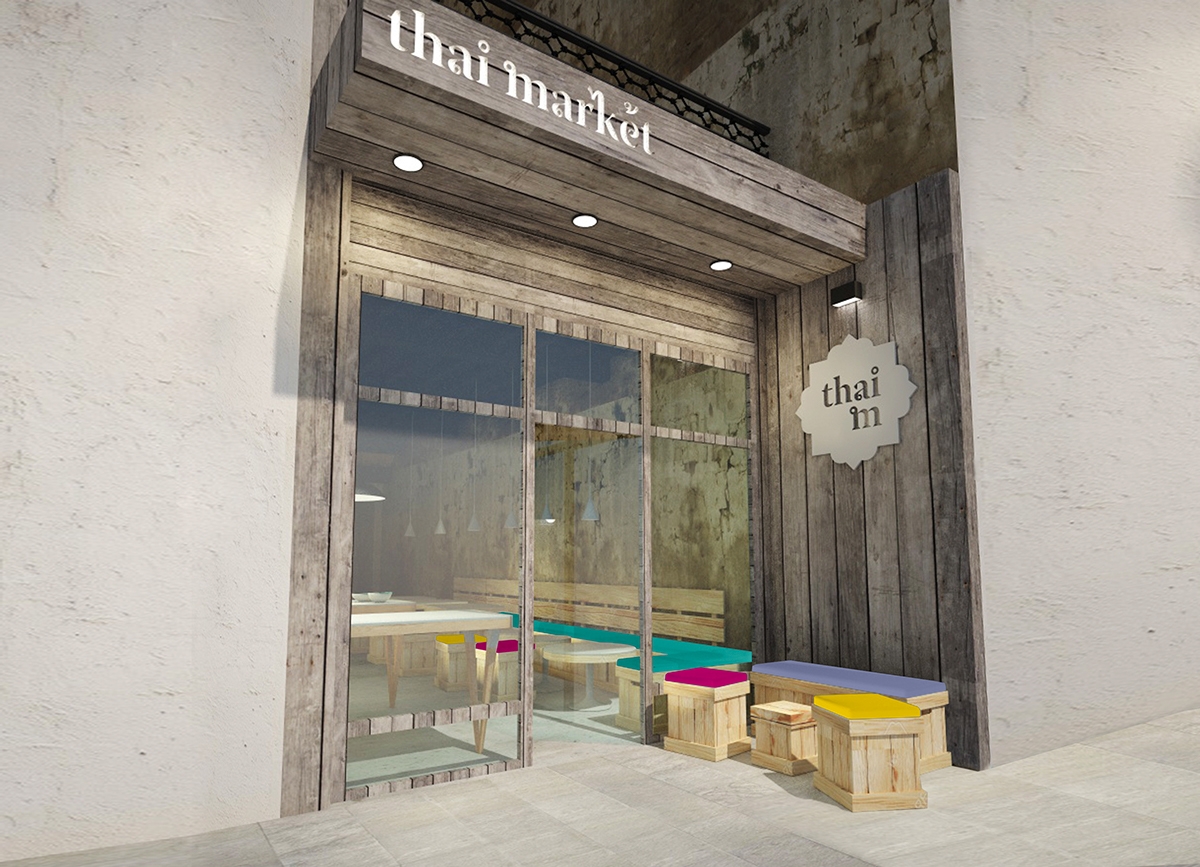 泰國快餐店的品牌設計，標志設計和包裝設計