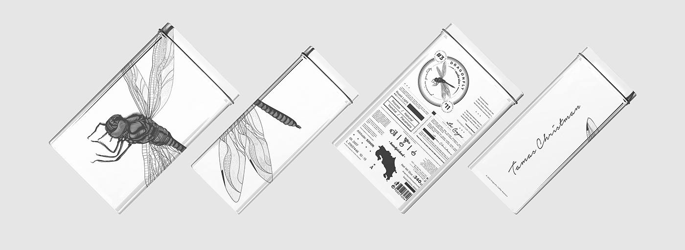 大自然的奇跡，蜻蜓主題的咖啡品牌包裝設計