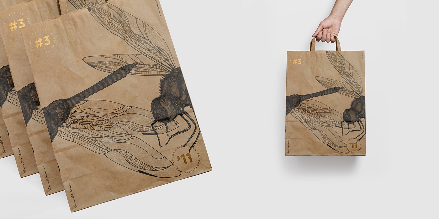 大自然的奇跡，蜻蜓主題的咖啡品牌包裝設計