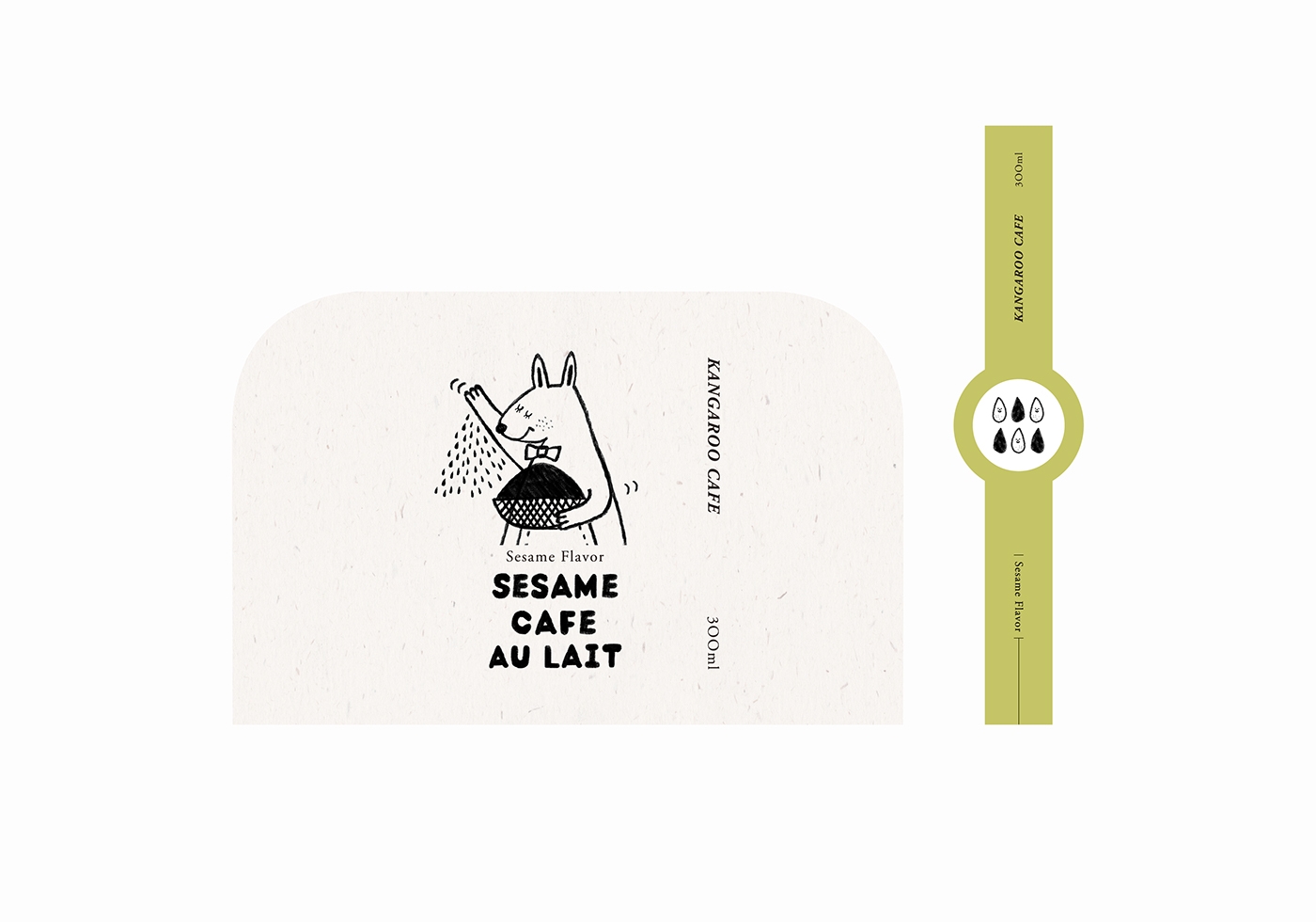 黑巧克力、水果風味、芝麻歐蕾三種不同的咖啡包裝設計